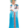 Русский народный костюм "Василиса" женский атласный голубой сарафан и блузка