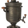 Угольный самовар 7 литров цилиндр "Золотые нити" с трубой для отвода дыма