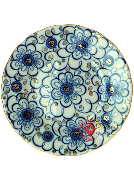 Тарелка плоская d-18 см форма Тюльпан рисунок Вьюнок Императорский фарфоровый завод