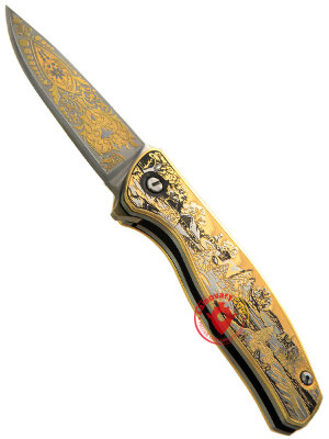 Сувенирный складной нож "Медведь" Златоуст