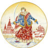 Тарелка декоративная форма Эллипс рисунок Девушка со снежком Императорский фарфоровый завод