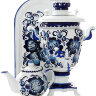 Набор самовар электрический 3 литра с художественной росписью "Гжель", арт. 130309